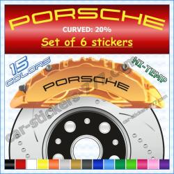Porsche Brake Caliper Decals Stickers Curved 20