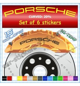 Porsche Brake Caliper Decals Stickers Curved 20