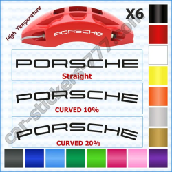Porsche Brake Caliper Decals Stickers Curved 0+10+20