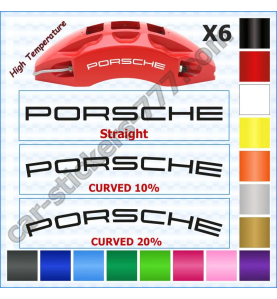 Porsche Brake Caliper Decals Stickers Curved 0+10+20