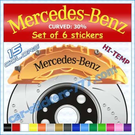 Mercedes-Benz Brake Caliper Decals Stickers Curved 30%