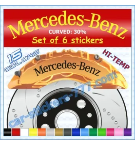 Mercedes-Benz Brake Caliper Decals Stickers Curved 30%