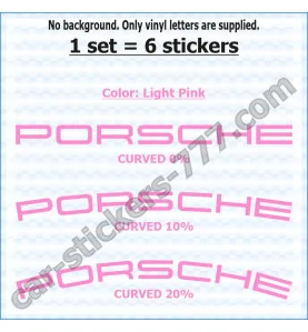 Porsche Brake Caliper Decals Stickers Curved 0+10+20