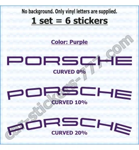 Porsche Brake Caliper Decals Stickers Curved 0+10+20