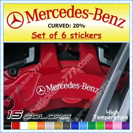Mercedes-Benz Curved 20% Brake Caliper Decals Stickers Design 3