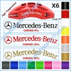 Mercedes-Benz Brake Caliper Decals Stickers Curved 0%+10%+20% Design 3