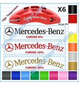 Mercedes-Benz Brake Caliper Decals Stickers Curved 0%+10%+20% Design 3
