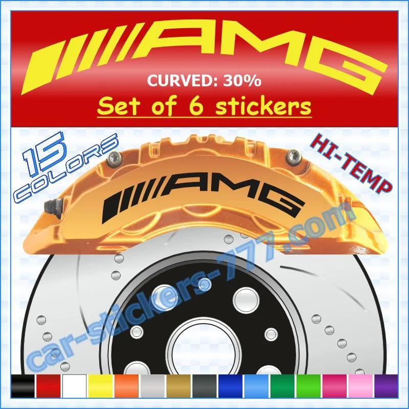 AMG Curved 30% / Mercedes-Benz Brake Caliper Decals Stickers