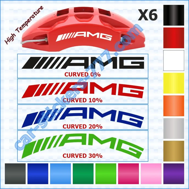 AMG Curved 0% 10% 20% 30% / Mercedes-Benz Brake Caliper Decals Stickers