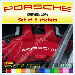 Porsche Brake Caliper Decals Stickers Curved 10
