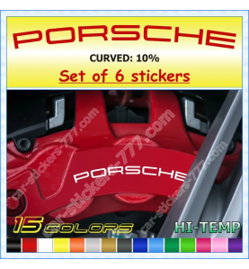 Porsche Brake Caliper Decals Stickers Curved 10