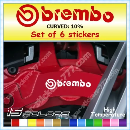Brembo Curved 10% Brake Caliper Decals Stickers