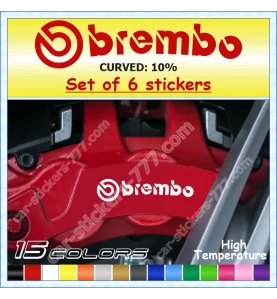 Brembo Curved 10% Brake Caliper Decals Stickers