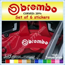 Brembo Curved 20% Brake Caliper Decals Stickers