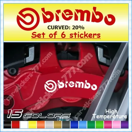 Brembo Curved 20% Brake Caliper Decals Stickers