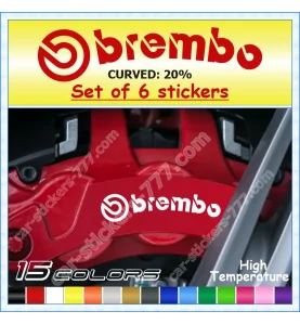 Brembo Curved 20% Brake Caliper Decals Stickers