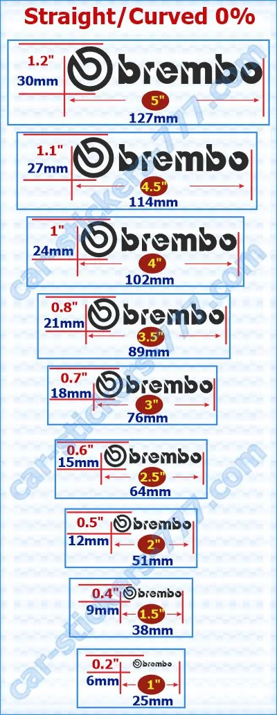 Brembo Brake Caliper Decals Stickers