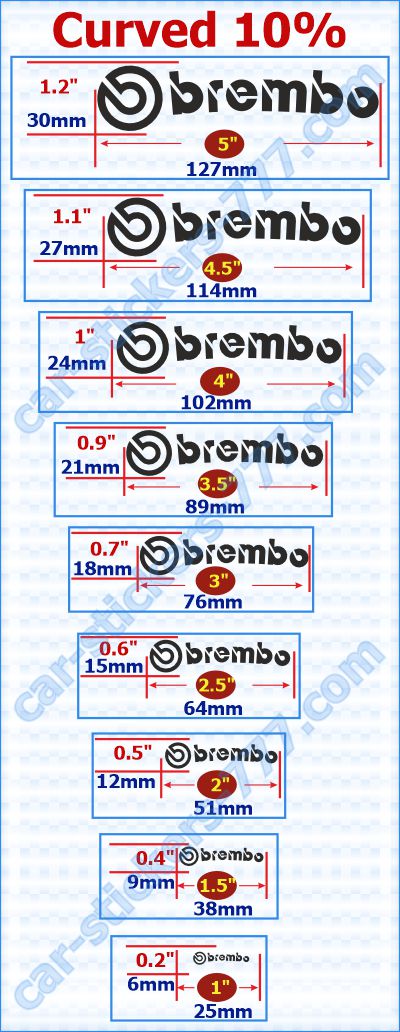 Brembo Brake Caliper Decals Stickers
