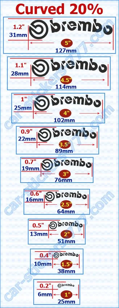 Brembo Brake Caliper Decals Stickers
