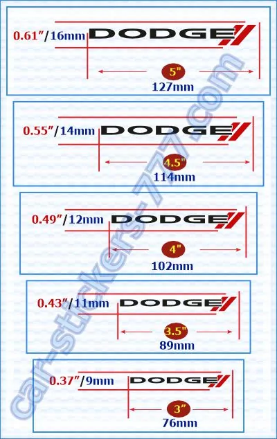Dodge Brake Caliper Decals Stickers