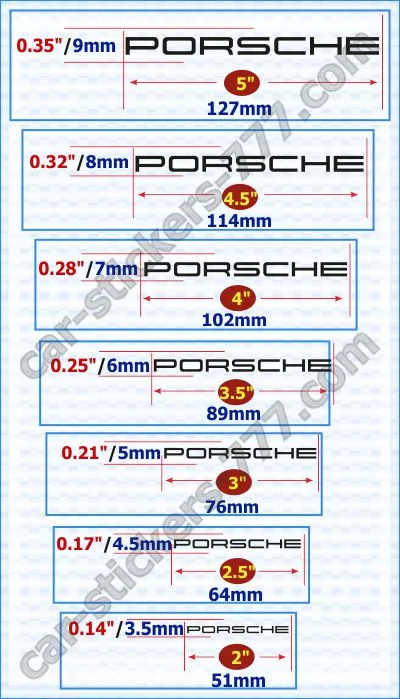 Porsche Brake Caliper Decals Stickers