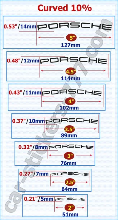 Porsche Brake Caliper Decals Stickers