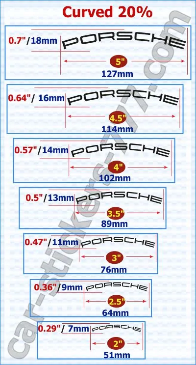 Porsche Brake Caliper Decals Stickers